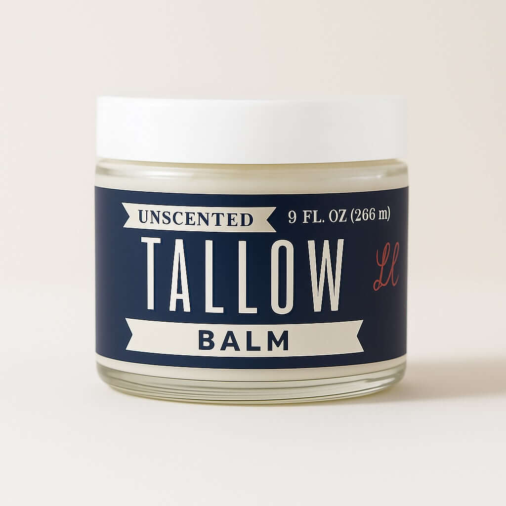 Unscented Tallow Skincare Collection | 4-Piece Gift Set | Grass-Fed Tallow Lotion, Body Butter, Balm & Whipped Moisturizer