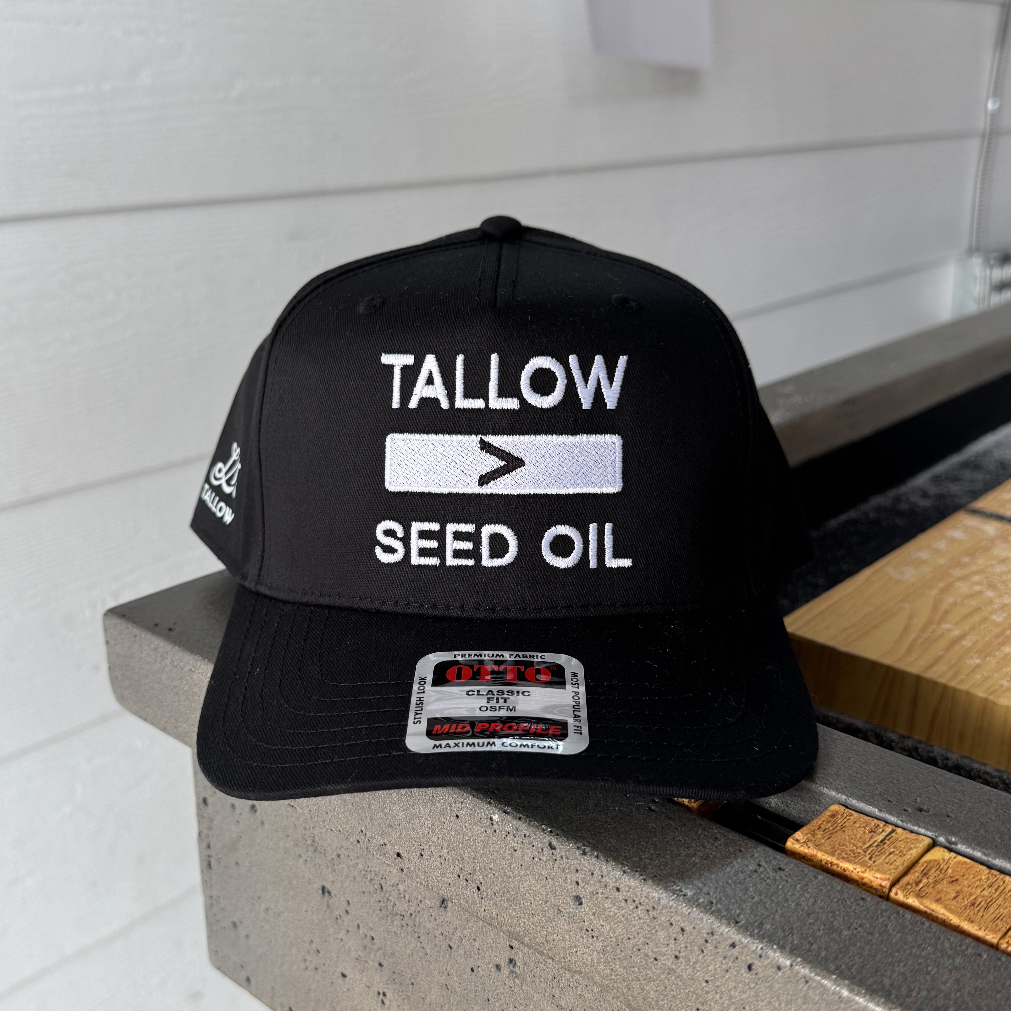 Tallow > Seed Oil Embroidered Snapback Hat - Premium Quality Merch
