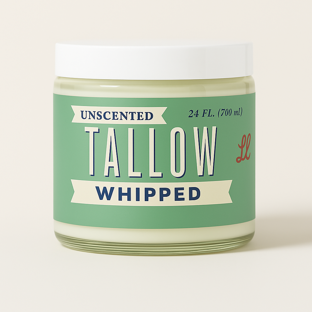 Unscented Whipped Tallow – All-Natural Moisturizer | Pure Beef Tallow Cream for Face & Body |Lady May Handmade, Preservative-Free Skincare - Lady May Tallow