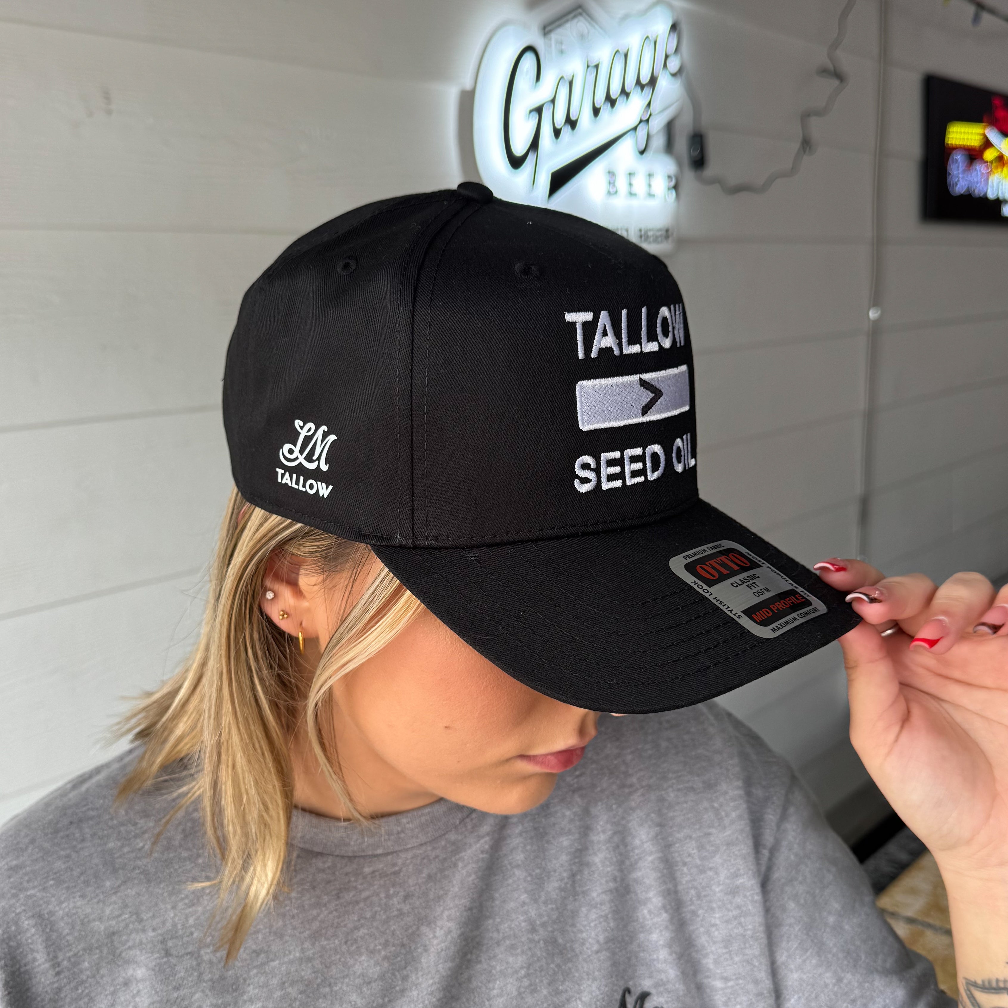 Tallow > Seed Oil Embroidered Snapback Hat - Premium Quality Merch
