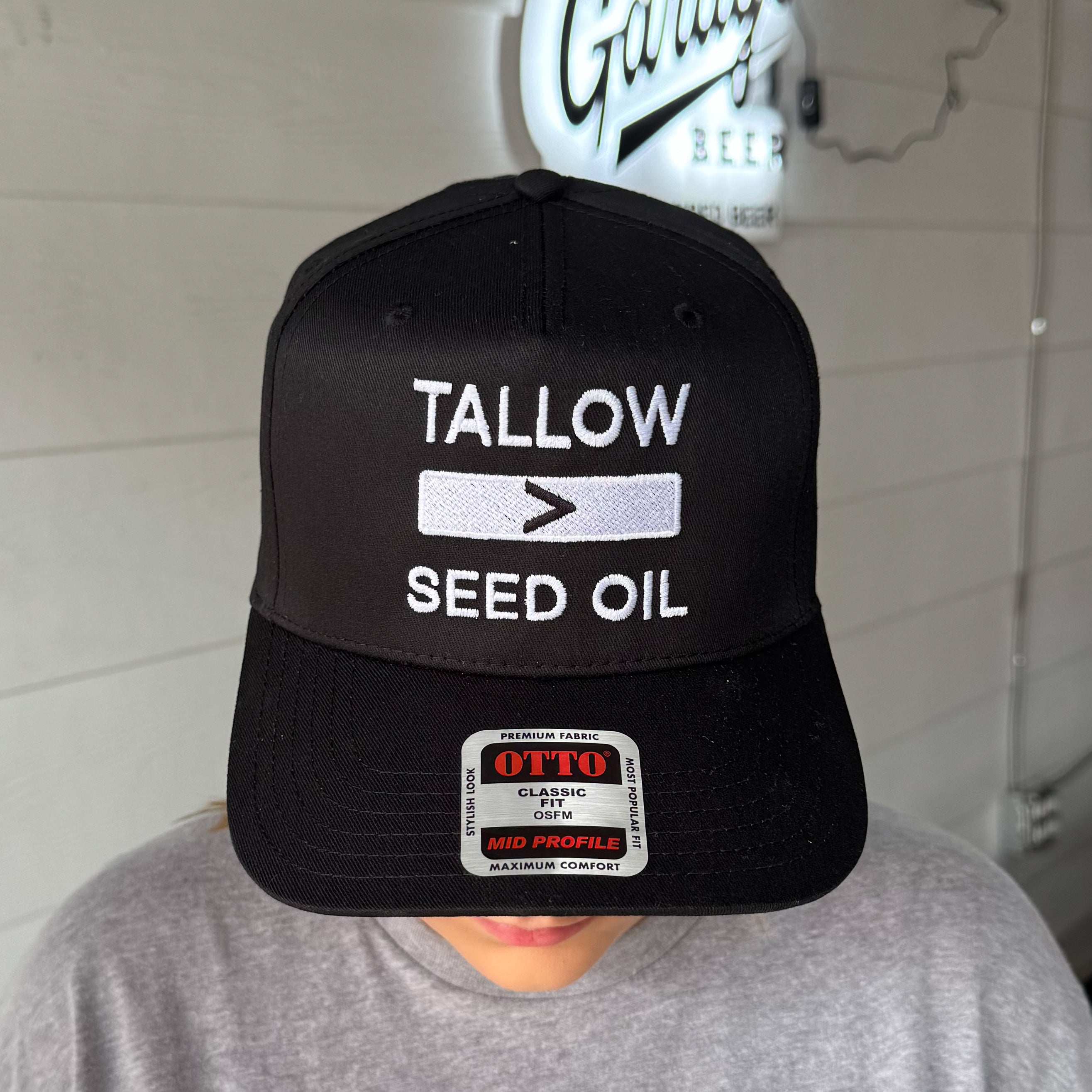 Tallow > Seed Oil Embroidered Snapback Hat - Premium Quality Merch