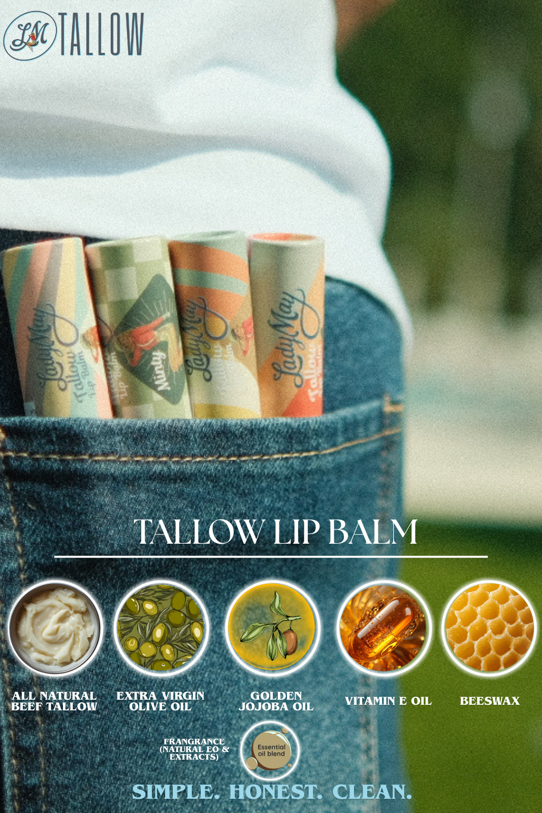 Lip Balm Stocking Stuffer – 5 Natural Flavors | Handcrafted with Beeswax & Jojoba Oil