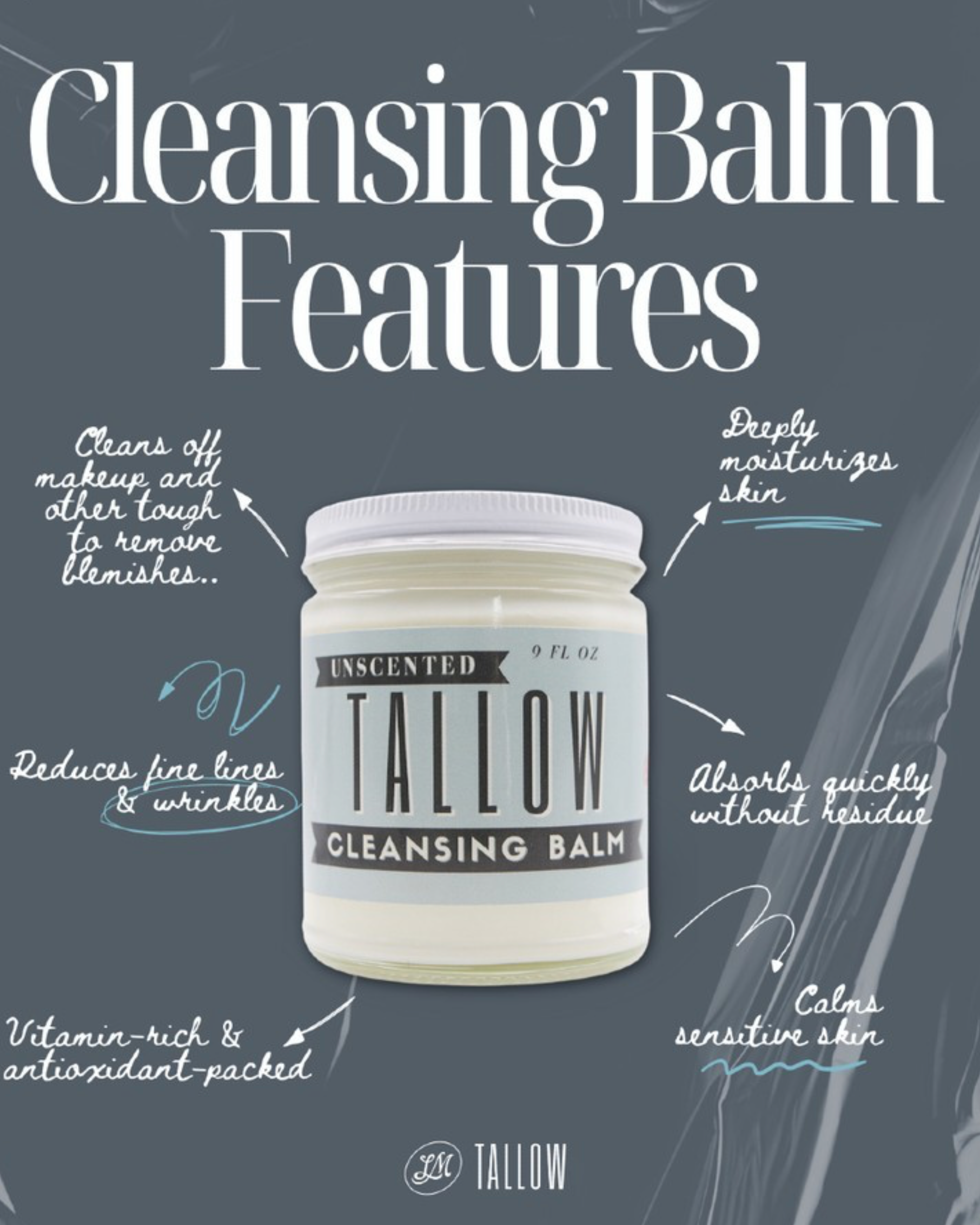 Unscented Tallow Cleansing Balm