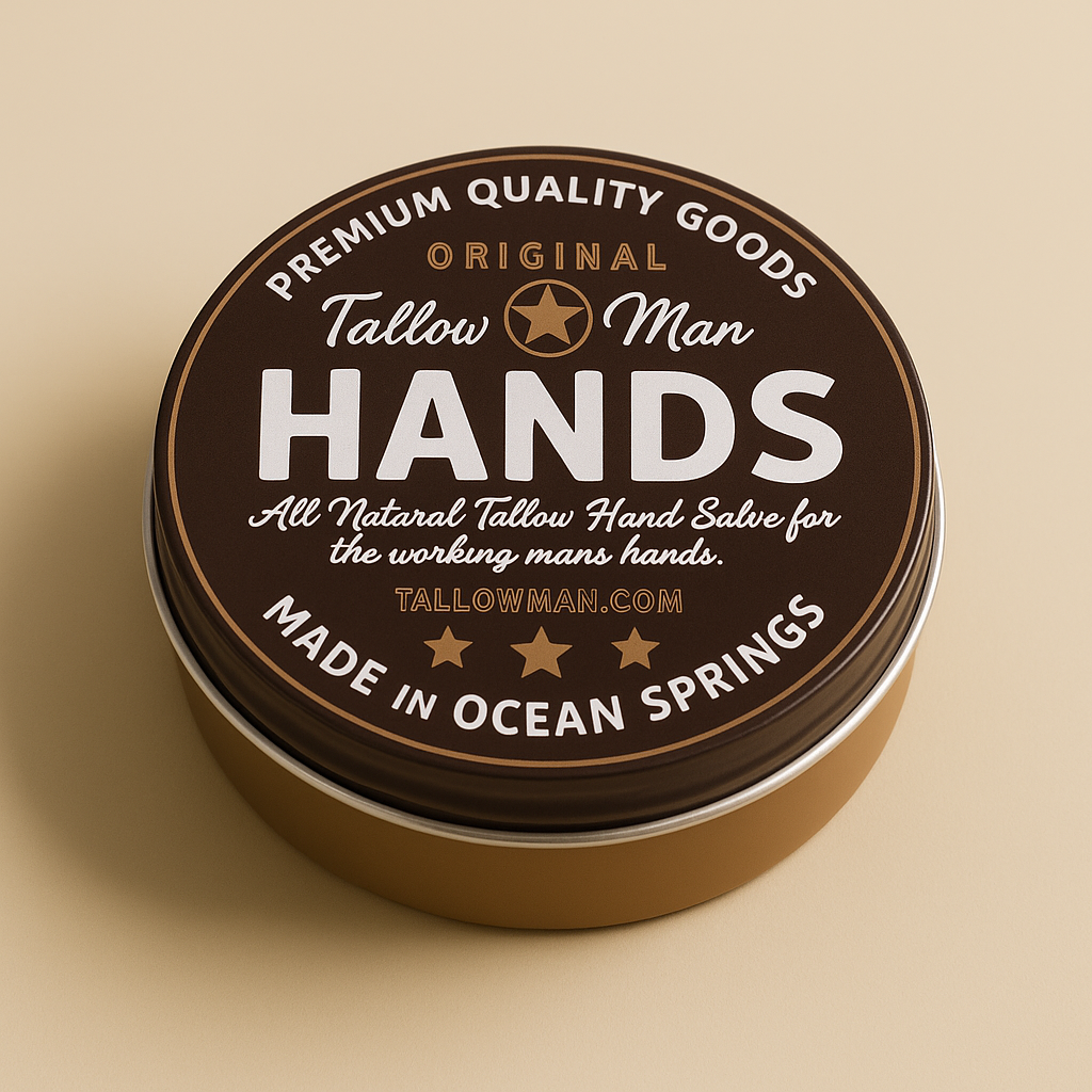 Tallow Man Hand Salve – Heavy-Duty Hand Repair for Working Men | Grass-Fed Tallow 5oz