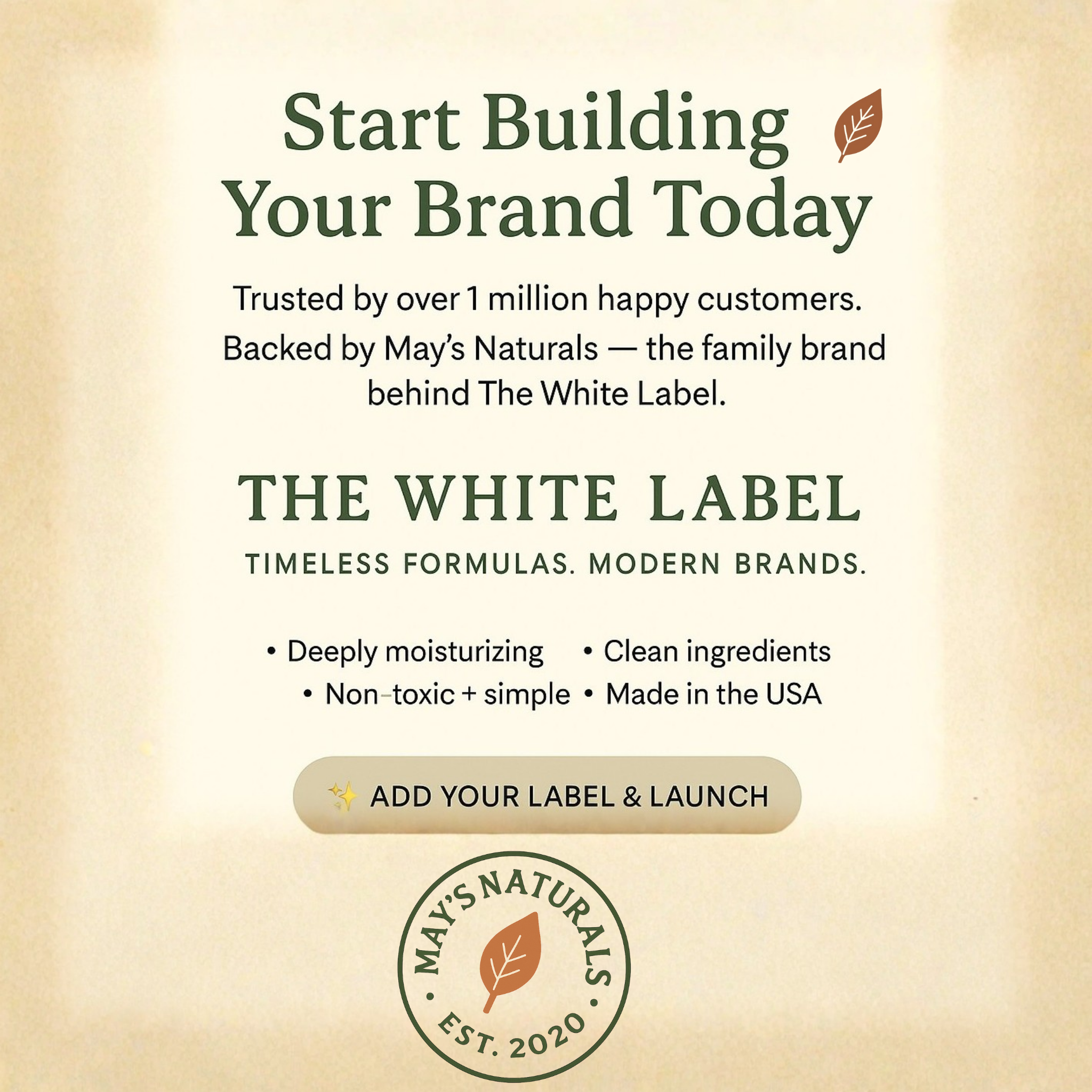 White Label Vanilla Whipped Tallow (2oz / 9oz) – All-Natural Private Label Skincare by May’s Naturals