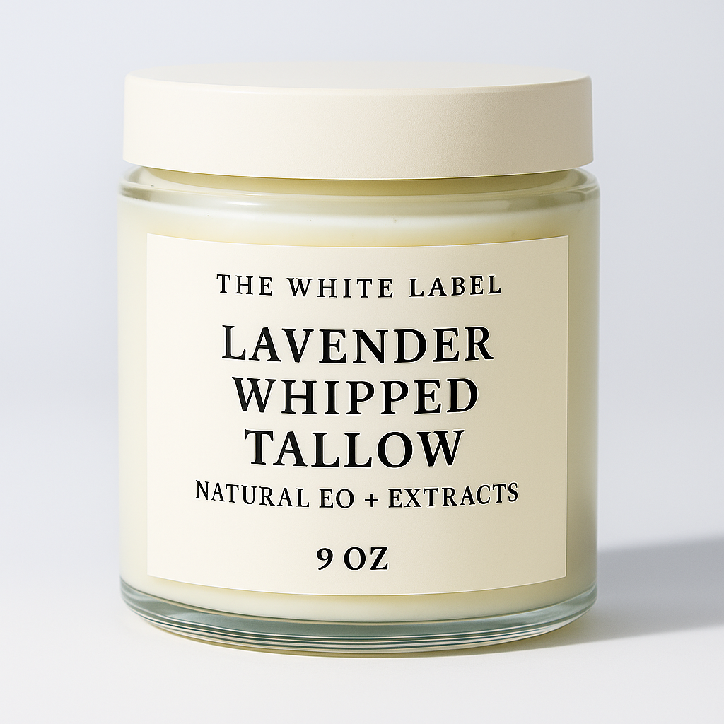 White Label Lavender Whipped Tallow (9oz) – All-Natural | Private Label Skincare by May’s Naturals