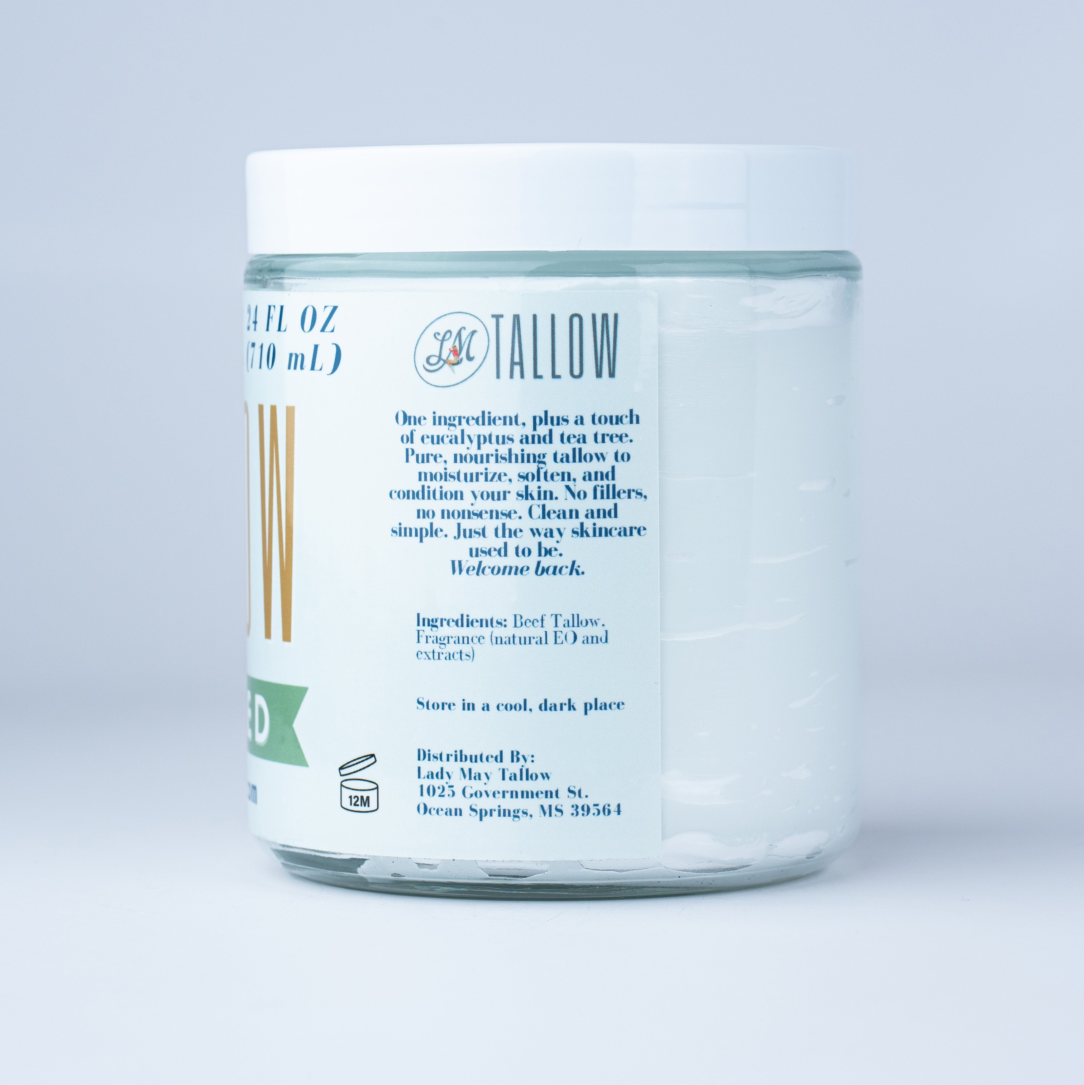 Eucalyptus Tea Tree Whipped Tallow Moisturizer | 100% Natural Skincare | Deep Hydration for Face & Body