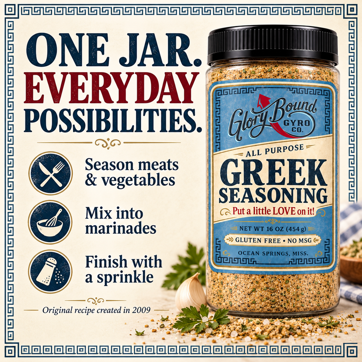 Glory Bound Gyro Co. All-Purpose Greek Seasoning — 16 oz
