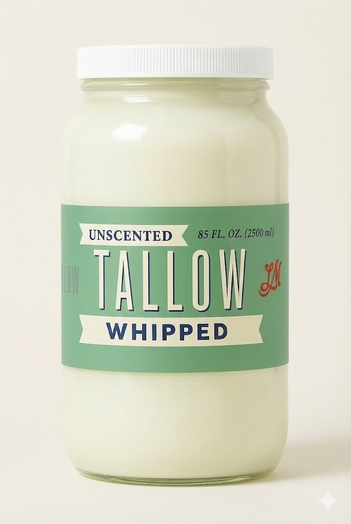 Unscented Whipped Tallow – All-Natural Moisturizer | Pure Beef Tallow Cream for Face & Body |Lady May Handmade, Preservative-Free Skincare - Lady May Tallow