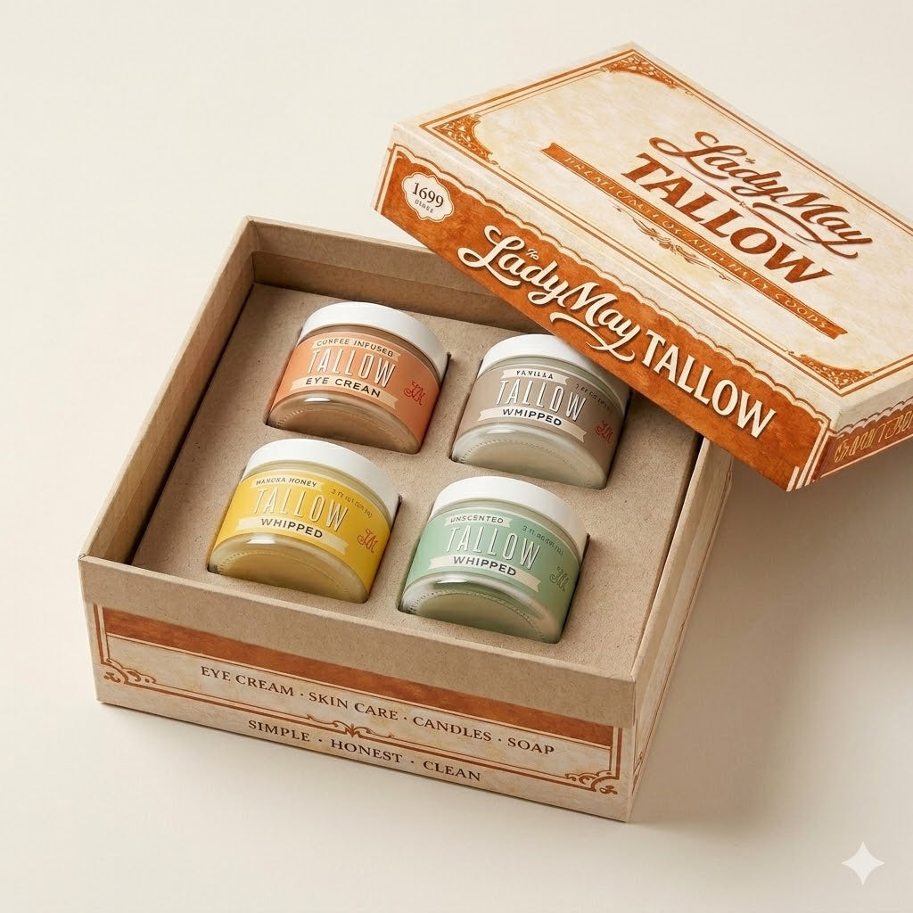 Unscented Tallow Skincare Collection 4-Piece Gift Set