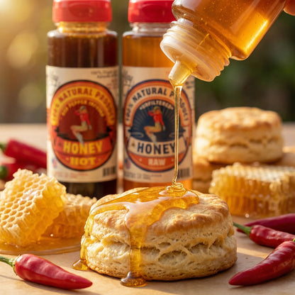 Raw Honey &amp; Hot Honey Duo - Sweet Heat 2-Pack Gift Set | Small Batch Farm Grown | Lady May