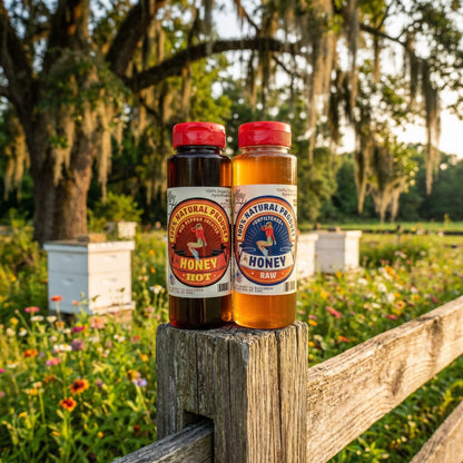 Raw Honey &amp; Hot Honey Duo - Sweet Heat 2-Pack Gift Set | Small Batch Farm Grown | Lady May