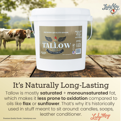 Bulk Grass-Fed Beef Tallow for Soap, Skincare &amp; Candles | 2,8,16 lbs | Maker-Proven Quality