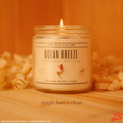 Lady May Tallow "Classic" Tallow &amp; Beeswax Candle 16oz | 7 Natural Scents | Non-Toxic Clean Burning