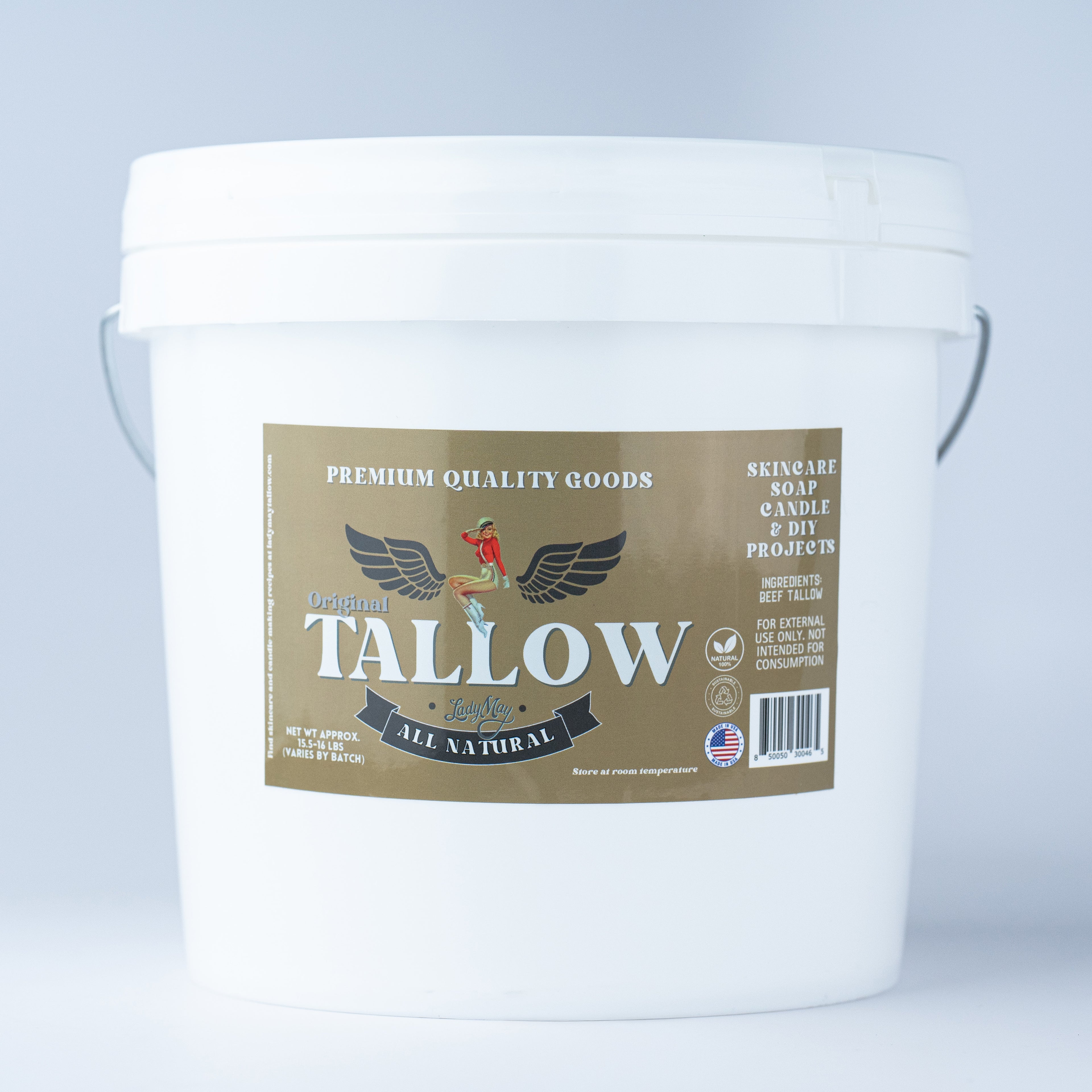 Unscented Bulk Beef Tallow - 16 Pounds