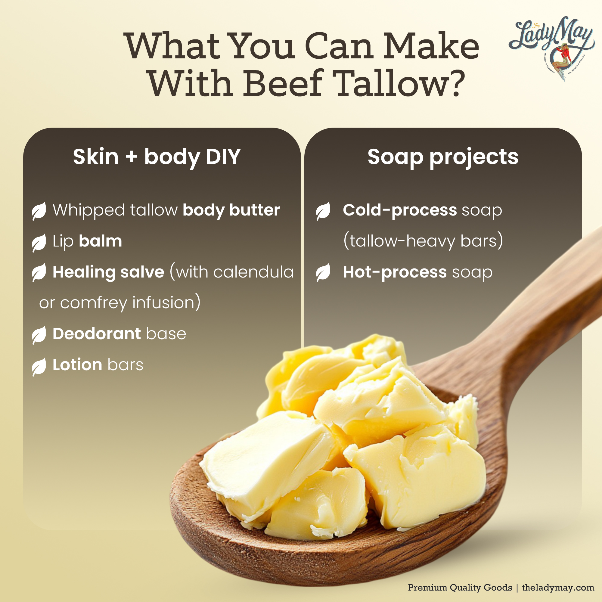 Bulk Grass-Fed Beef Tallow for Soap, Skincare &amp; Candles | 2,8,16 lbs | Maker-Proven Quality
