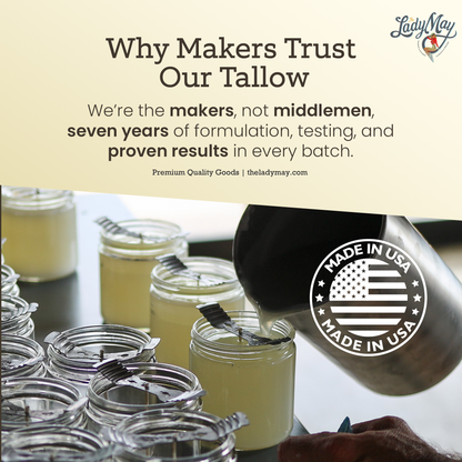 Bulk Grass-Fed Beef Tallow for Soap, Skincare &amp; Candles | 2,8,16 lbs | Maker-Proven Quality