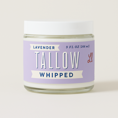 Lavender Whipped Tallow Moisturizer | Natural Beef Tallow Lotion | Calming, Preservative-Free Skincare by Lady May Tallow