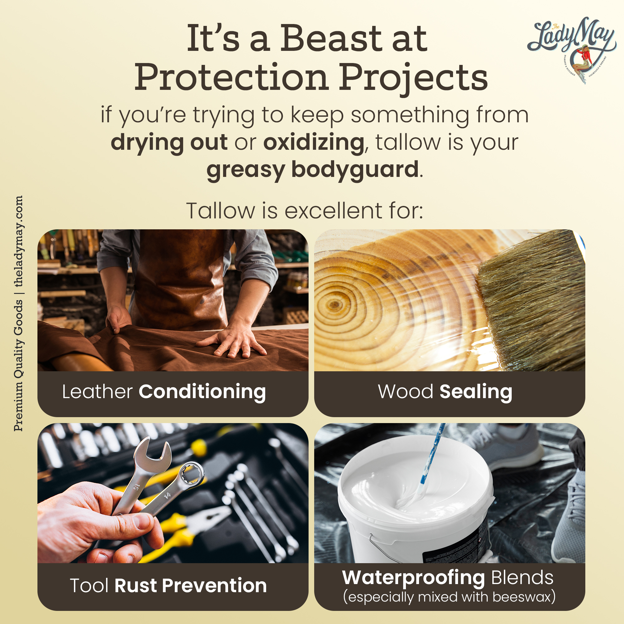 Bulk Grass-Fed Beef Tallow for Soap, Skincare &amp; Candles | 2,8,16 lbs | Maker-Proven Quality