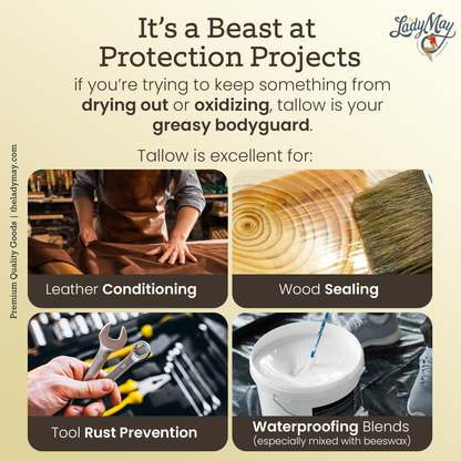 Bulk Grass-Fed Beef Tallow for Soap, Skincare &amp; Candles | 2,8,16 lbs | Maker-Proven Quality