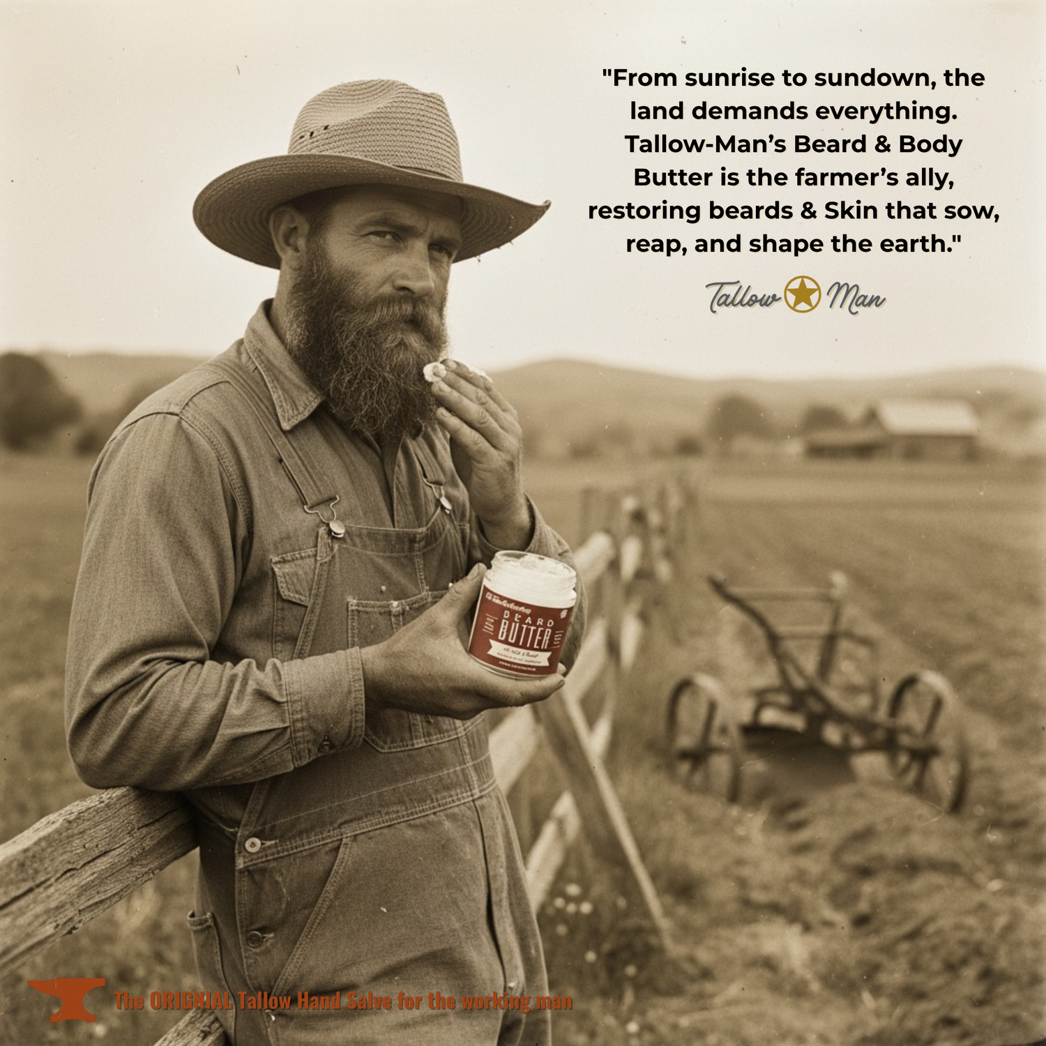 Tallow Man Deluxe Gift Set – Beard Butter Trio, Hand Salve &amp; Leather Conditioner | Premium Men&