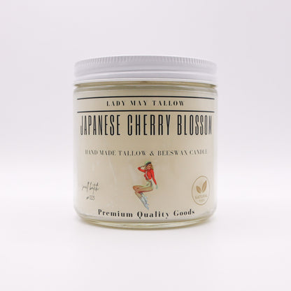 Japanese Cherry Blossom Tallow &amp; Beeswax Candle | 16 oz