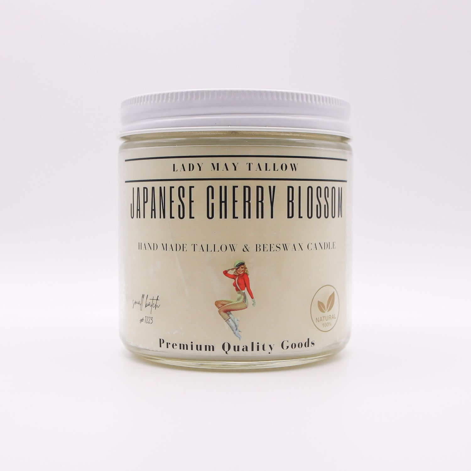 Japanese Cherry Blossom Tallow &amp; Beeswax Candle | All-Natural, Non-Toxic, Clean-Burning