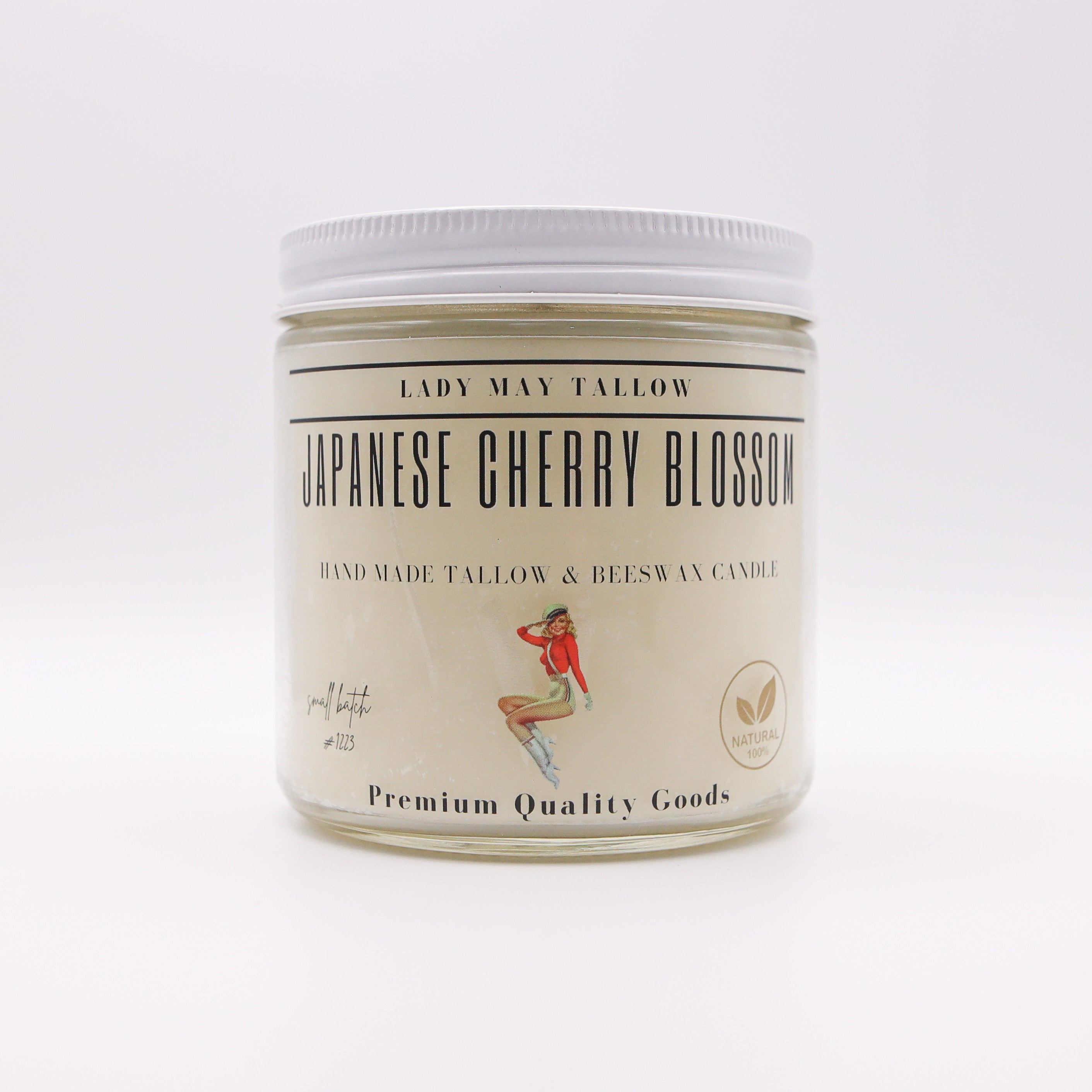 Japanese Cherry Blossom Tallow &amp; Beeswax Candle | All-Natural, Non-Toxic, Clean-Burning