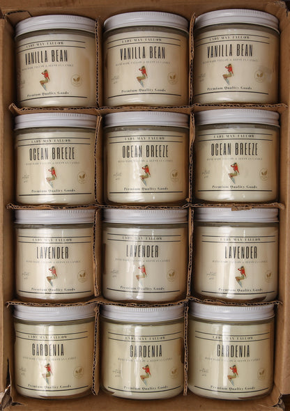 Clean Home: Tallow &amp; Beeswax Candle Variety Pack - Set of 12 (4 Scents) (Copy)