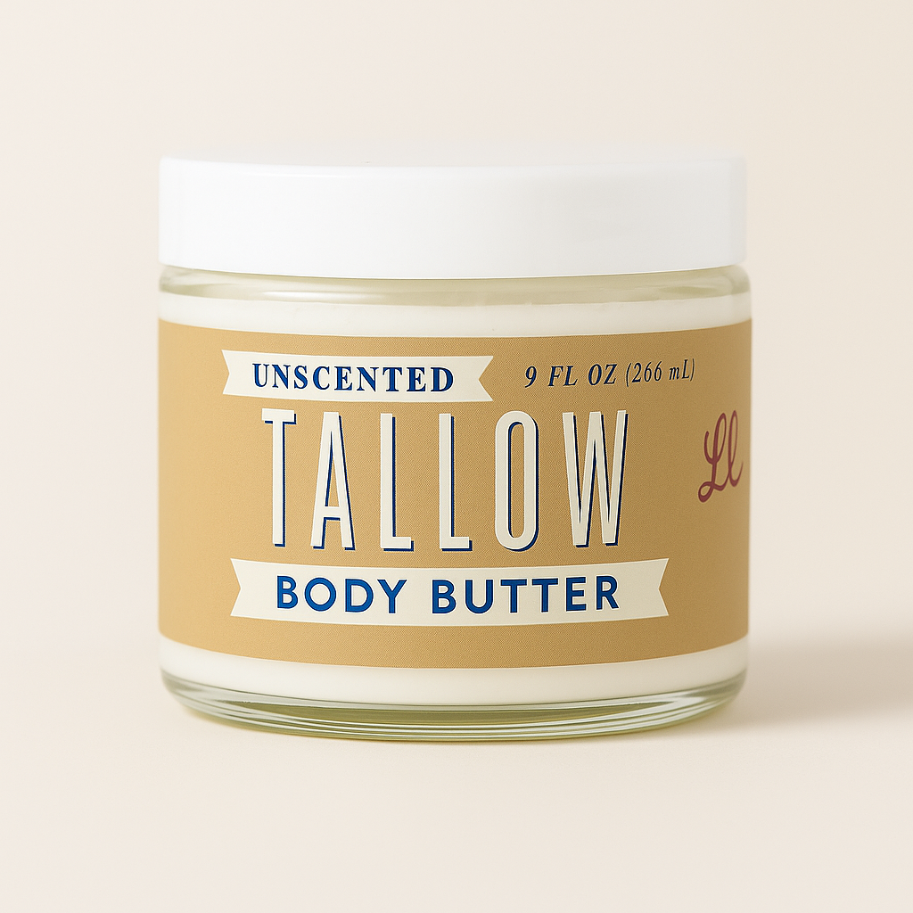 Unscented Tallow Body Butter – Deeply Moisturizing, All-Natural Skincare by Lady May