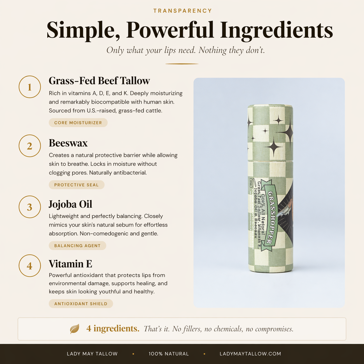 Lip Balm Bundle– 5 Natural Flavors | Handcrafted with Beeswax &amp; Jojoba Oil