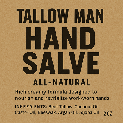 Tallow Man Hand Salve – Heavy-Duty Hand Repair for Working Men | Grass-Fed Tallow 5oz