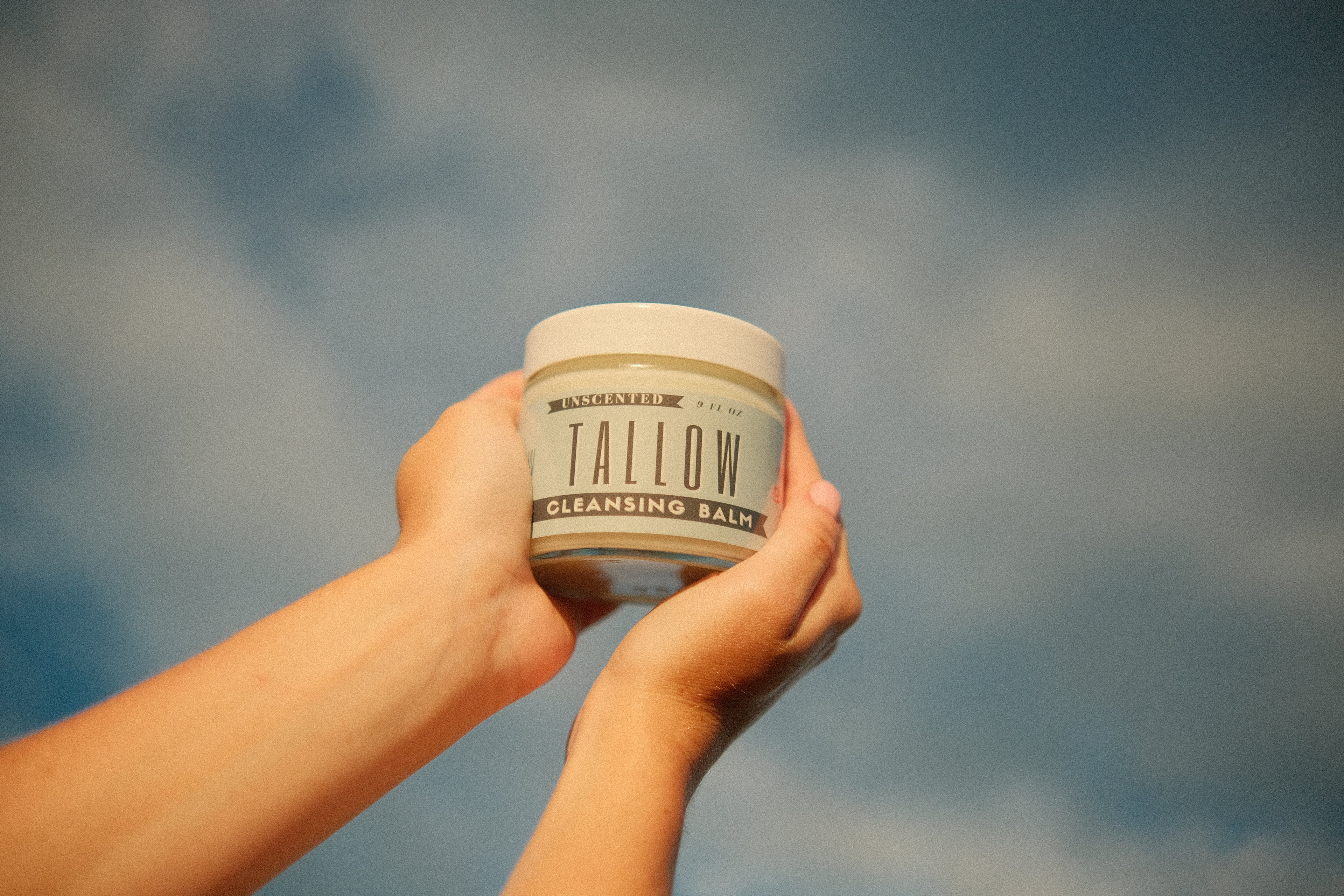 Unscented Tallow Cleansing Balm | Natural Makeup Remover &amp; Deep Moisturizing Cleanser | Grass-Fed Beef Tallow with Castor Oil