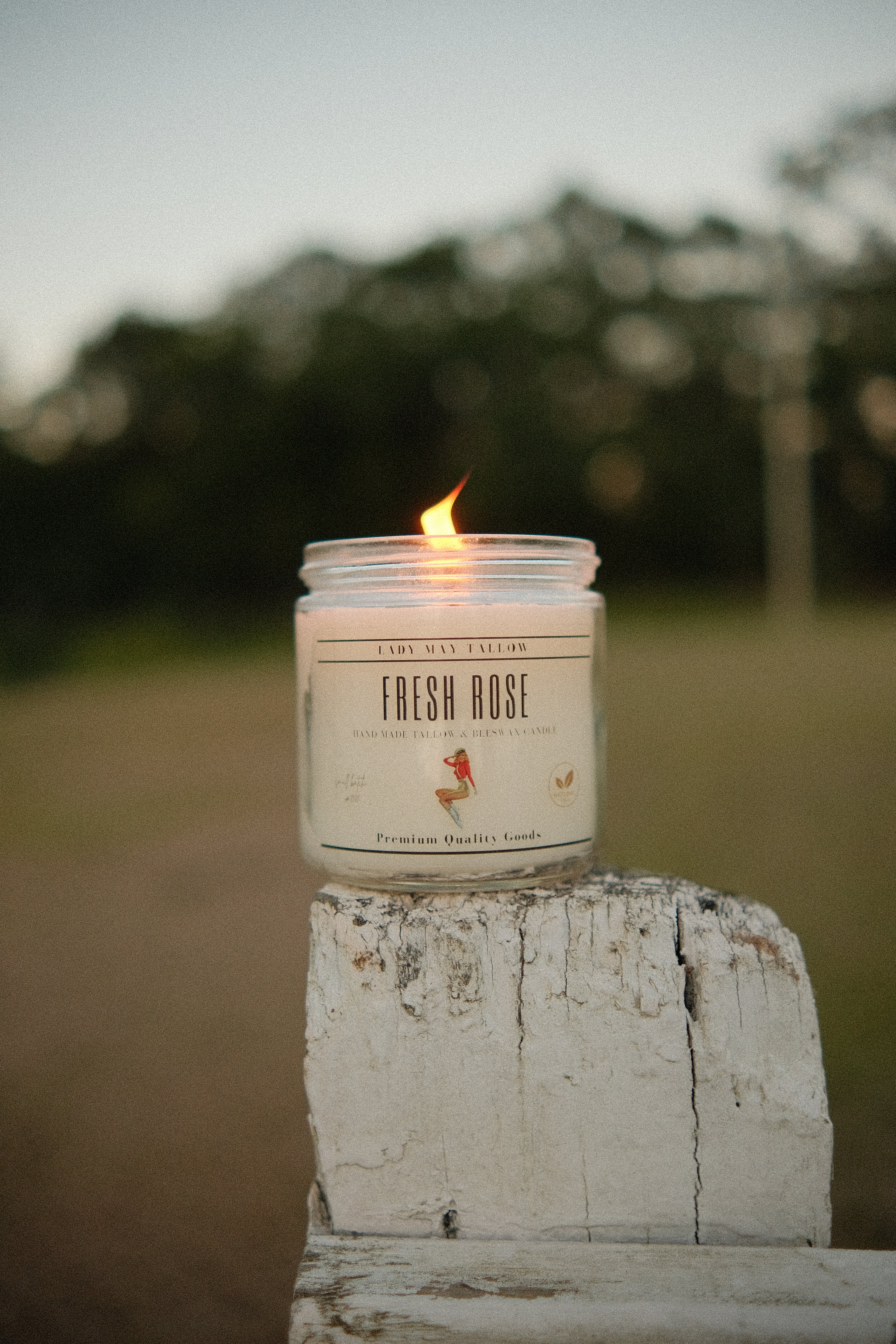 Fresh Rose Tallow &amp; Beeswax Candle | 16 oz
