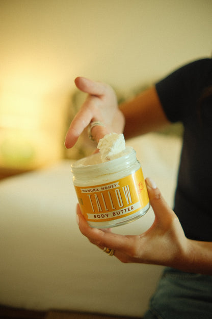 Manuka Honey + Rosehip Tallow Body Butter | Grass-Fed Beef Tallow | Lady May Tallow