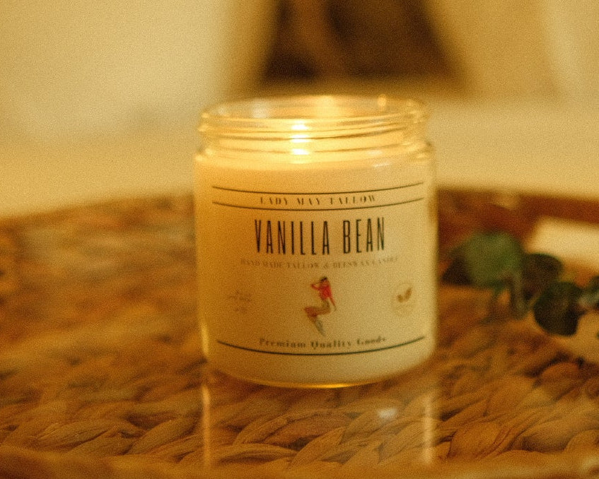 Lady May Tallow "Classic" Tallow &amp; Beeswax Candle 16oz | Japanese Cherry Blossom | Non-Toxic Clean Burning