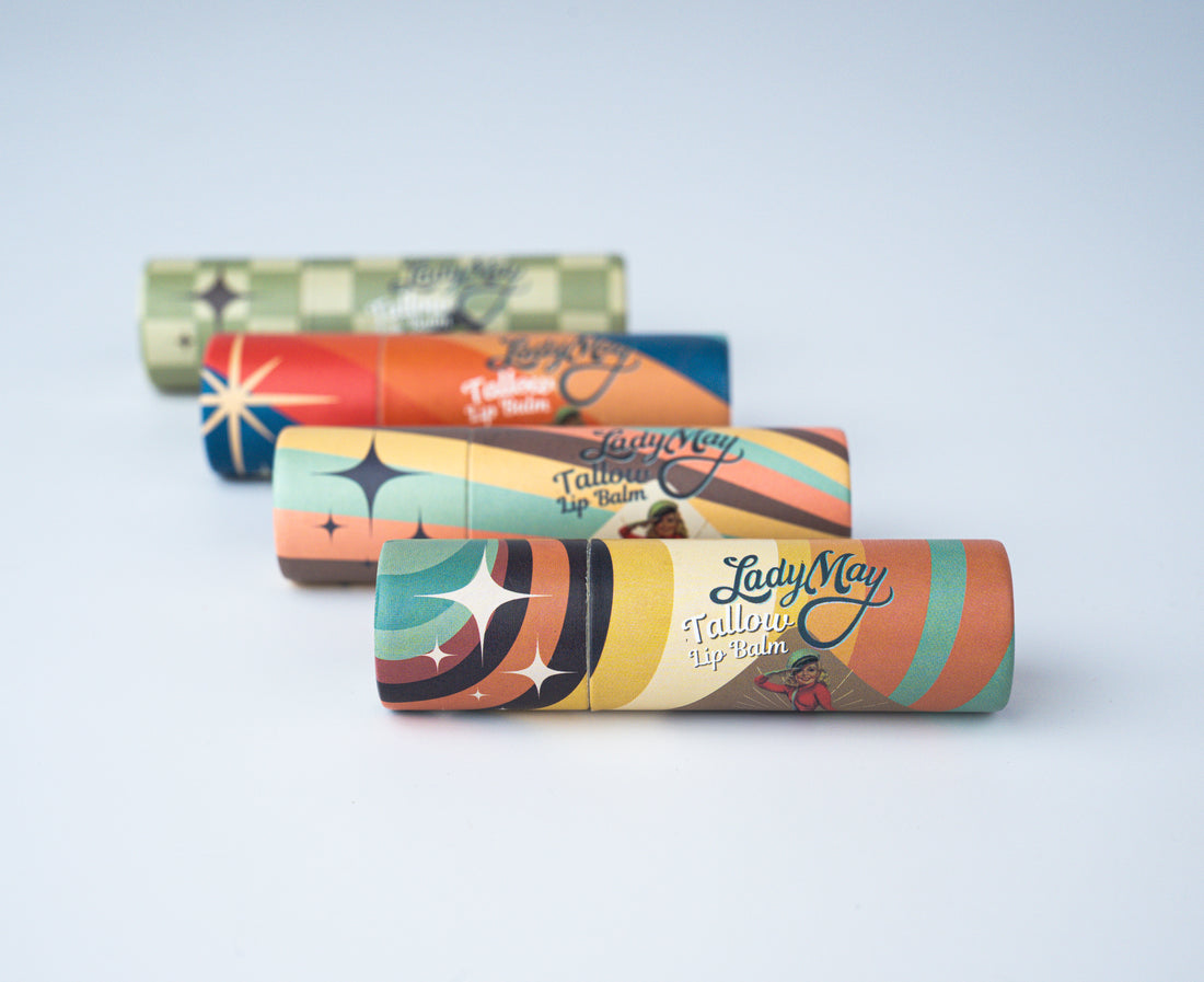 Lady May Tallow Lip Balm – Pure, Simple, Natural (Multiple Flavors)