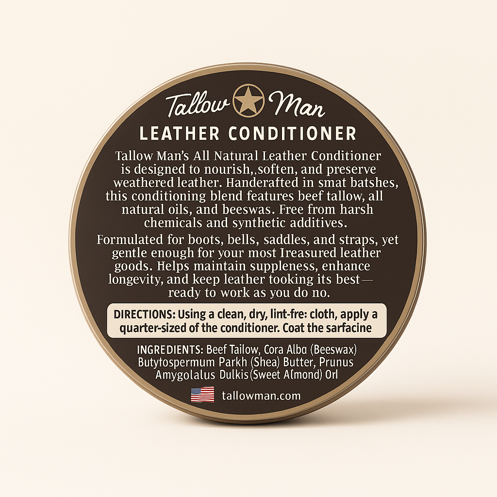 Tallow Man Leather Conditioner – Grass-Fed Beef Tallow for Boots, Bags &amp; Gear