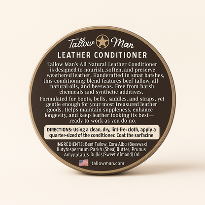 Tallow Man Leather Conditioner – Grass-Fed Beef Tallow for Boots, Bags &amp; Gear