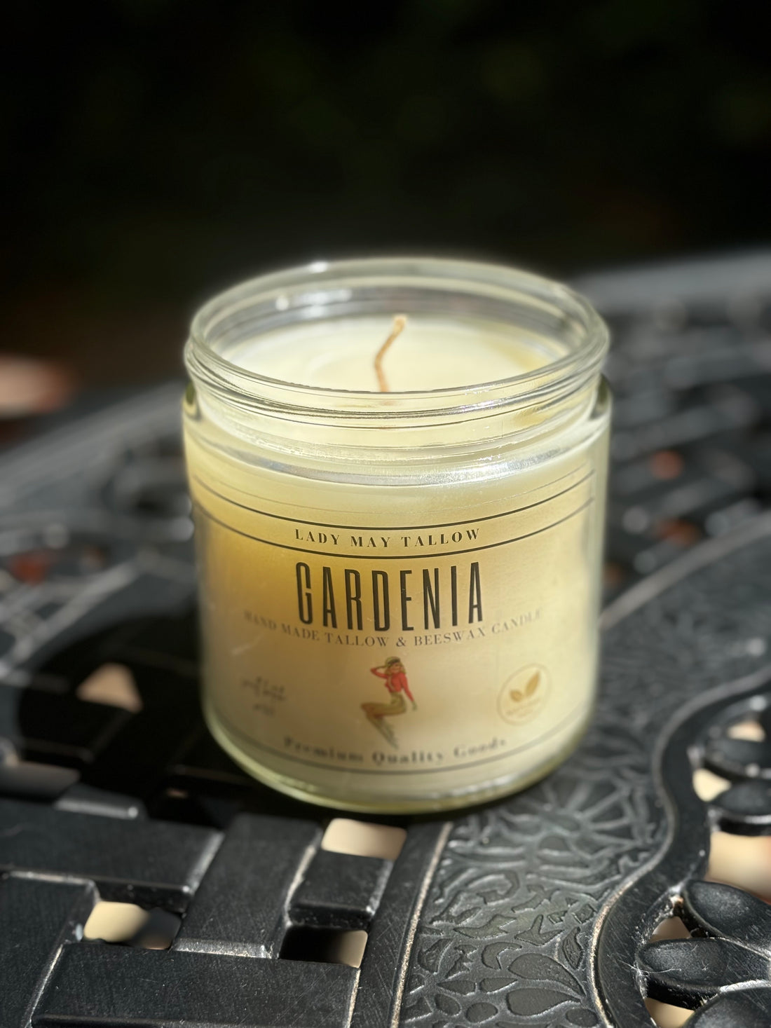 Gardenia Tallow &amp; Beeswax Candle | All-Natural, Non-Toxic, Clean-Burning