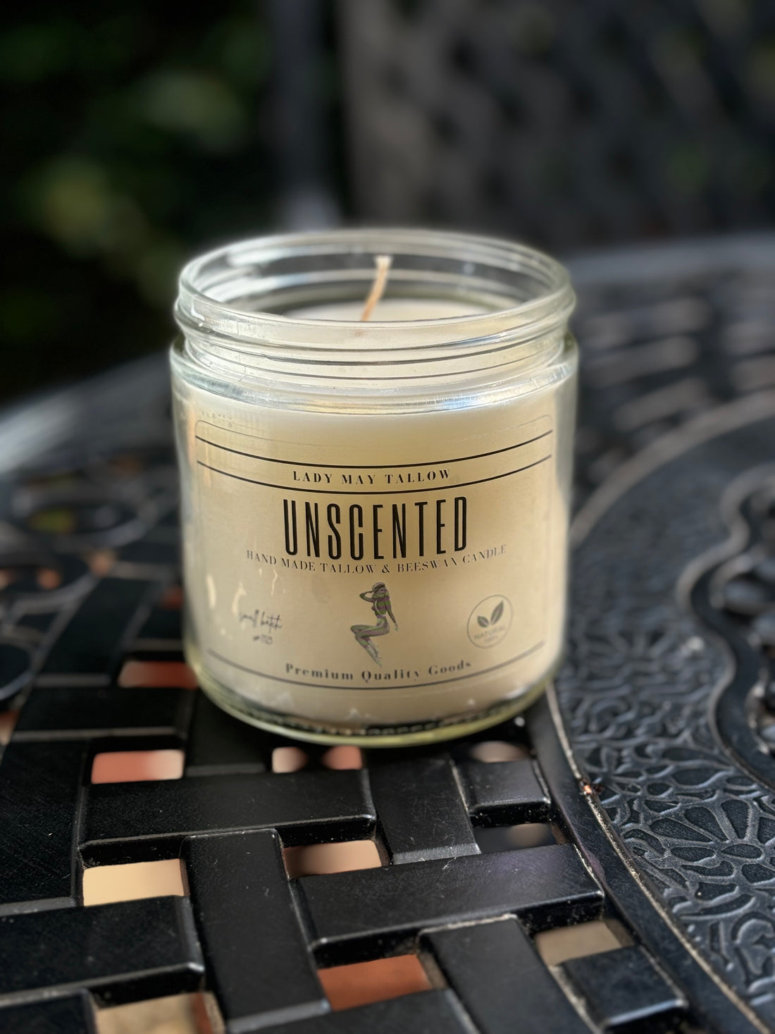 Unscented Tallow &amp; Beeswax Candle | All-Natural, Non-Toxic, Clean-Burning