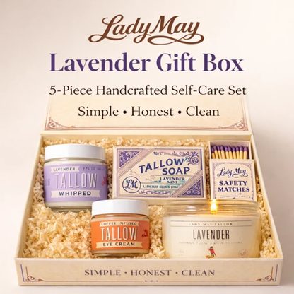 Lavender Tallow Gift Set - Premium Relaxation Bundle | Skincare, Candle &amp; Soap