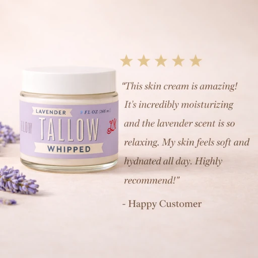 Lavender Tallow Gift Set - Premium Relaxation Bundle | Skincare, Candle &amp; Soap