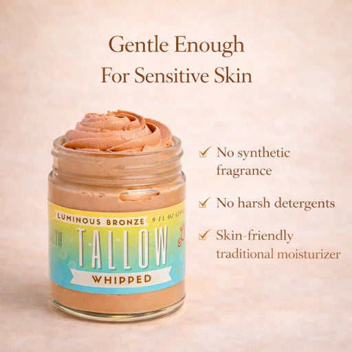 Luminous Bronze Whipped Tallow Moisturizer - Natural Bronzing Body Butter with Mica