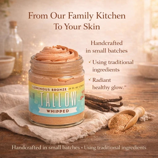 Luminous Bronze Whipped Tallow Moisturizer - Natural Bronzing Body Butter with Mica