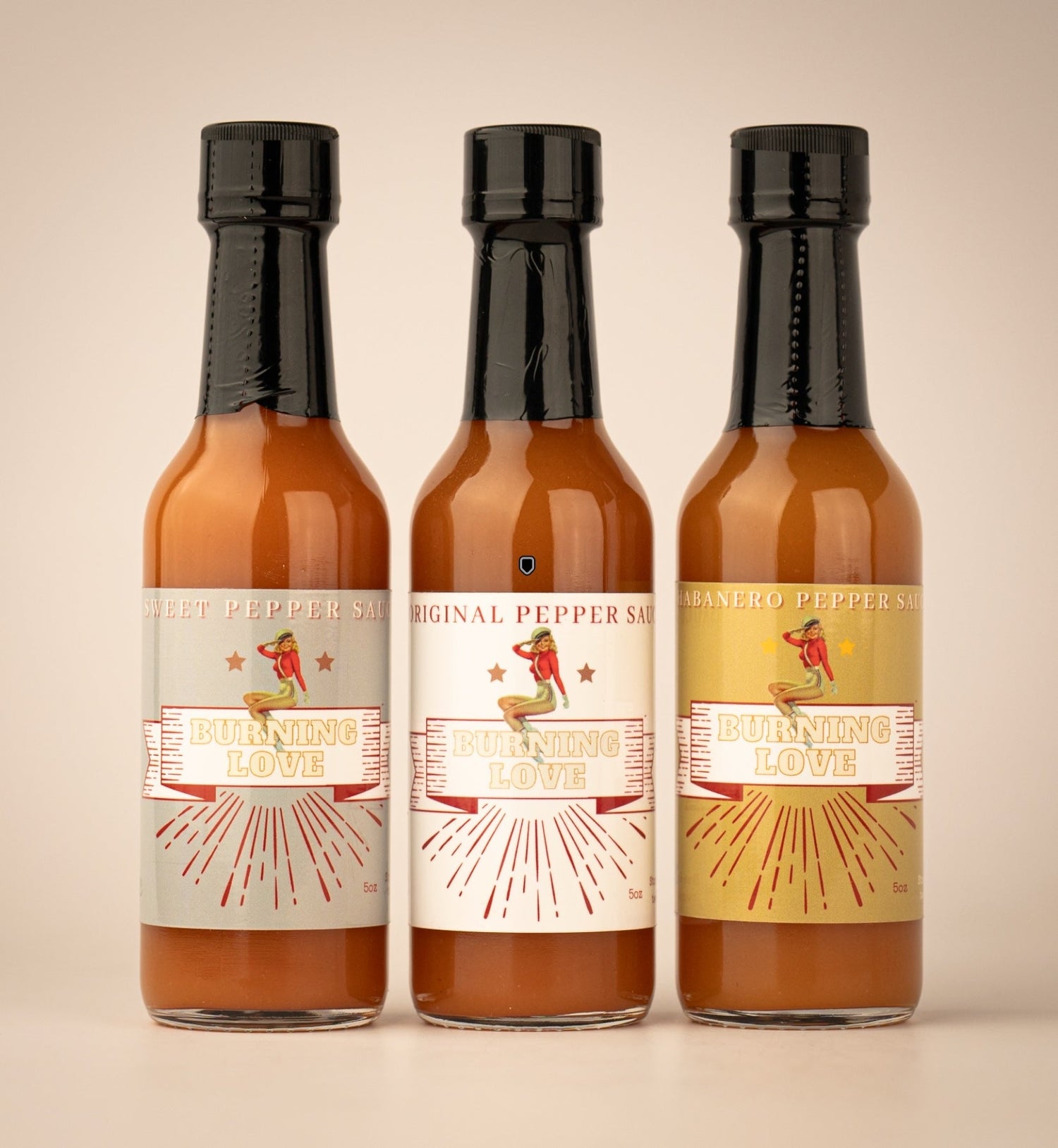 Hot Sauce 3-Pack Gift Set - Original, Habanero &amp; Sweet Heat | Small Batch Restaurant Made | Lady May