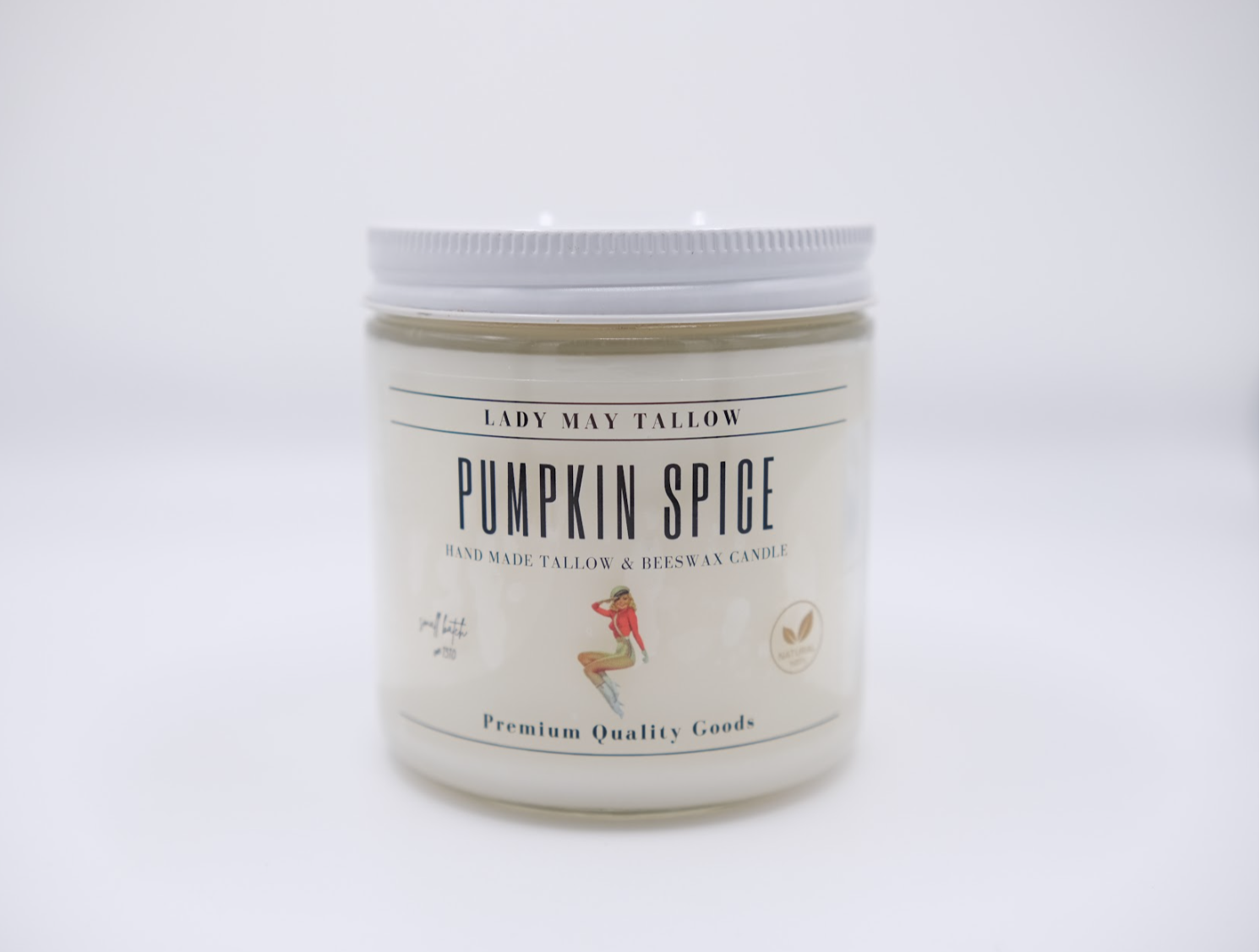 Pumpkin Spice Tallow &amp; Beeswax Candle | All Natural, Non-Toxic, Clean Burning