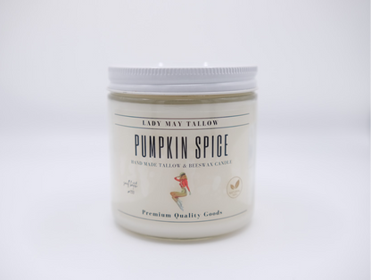 Pumpkin Spice Tallow &amp; Beeswax Candle | All Natural, Non-Toxic, Clean Burning