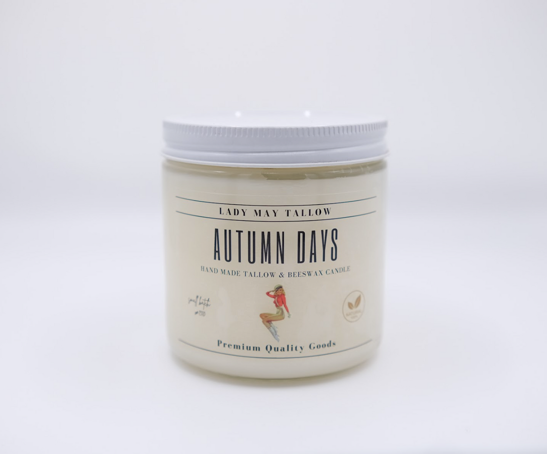 Autumn Days Tallow &amp; Beeswax Candle | All Natural, Non-Toxic, Clean Burning