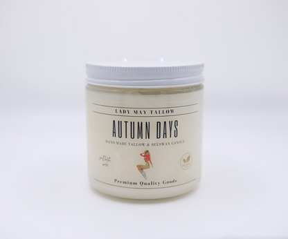Autumn Days Tallow &amp; Beeswax Candle | All Natural, Non-Toxic, Clean Burning